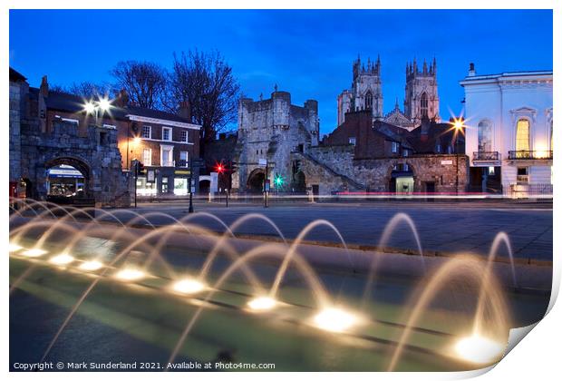 Bootham Bar and York Minster Print by Mark Sunderland