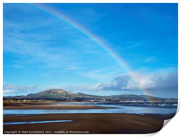 Rainbow over Largo Bay Print by Mark Sunderland