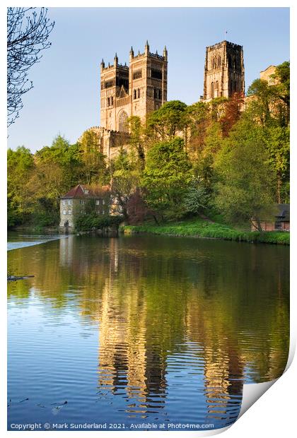 Durham Cathedral at Sunset Print by Mark Sunderland