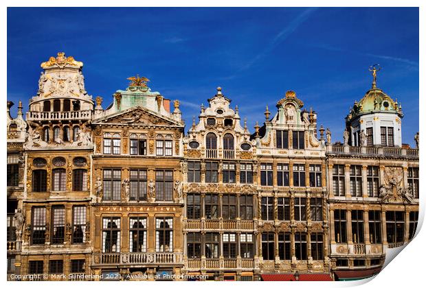 Flemish Architecture in The Grand Place Brussels Print by Mark Sunderland