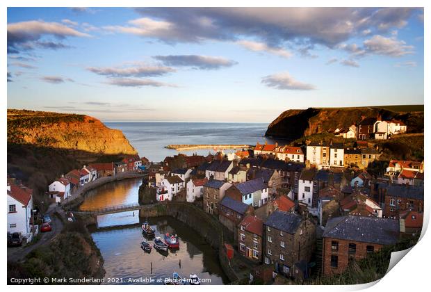 Staithes in North Yorkshire Print by Mark Sunderland