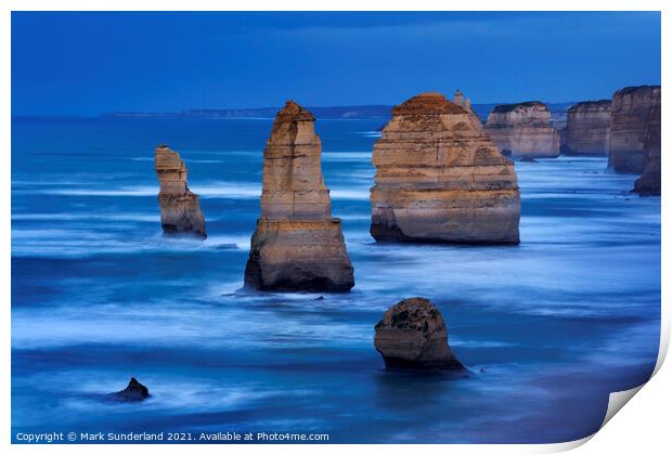 The Twelve Apostles in Twilight Print by Mark Sunderland