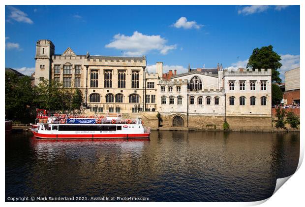 Guildhall and River Ouse at York Print by Mark Sunderland