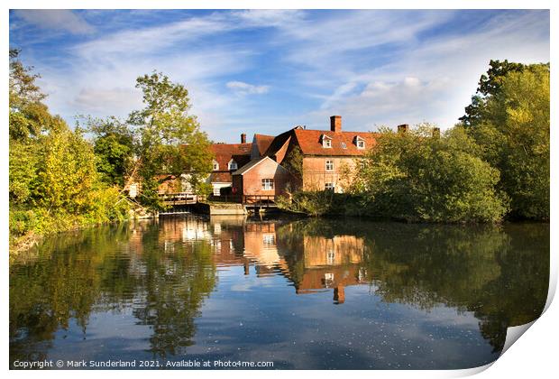 Flatford Mill in the Afternoon Print by Mark Sunderland