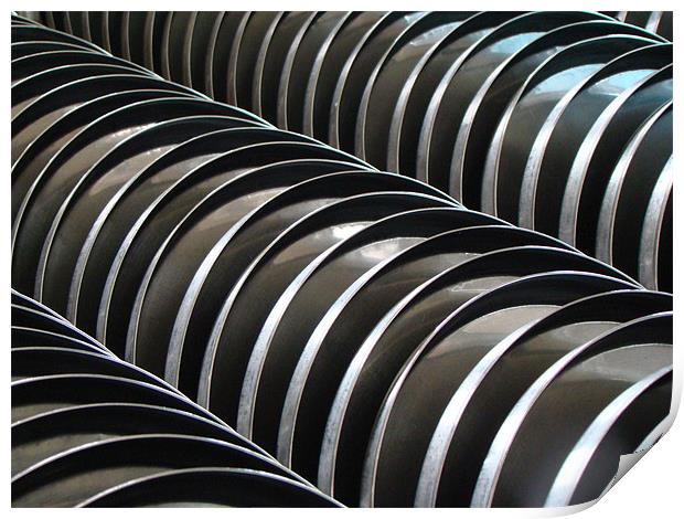 A stack of Steel Plates Print by Susmita Mishra