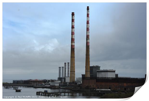Poolbeg Power Station Print by Paul McNiffe
