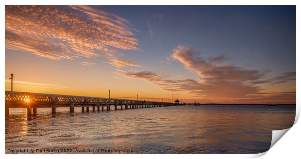 Yarmouth Pier Sunset Print by Paul Smith