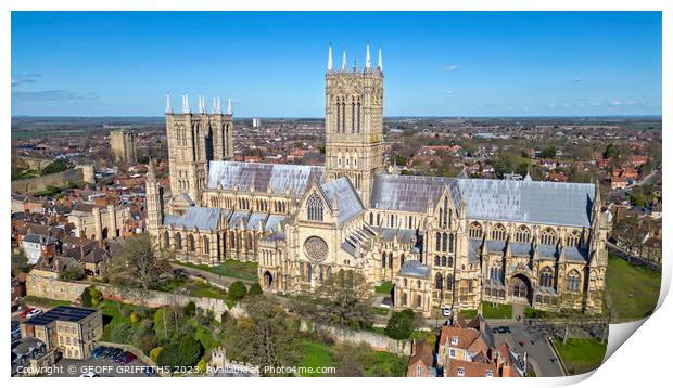 Lincoln Cathedral Print by GEOFF GRIFFITHS