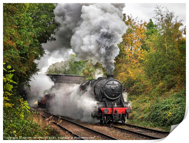 48624 steam freight train Print by GEOFF GRIFFITHS