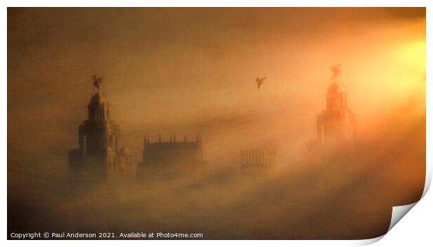 Mersey Morning Mist Print by Paul Anderson