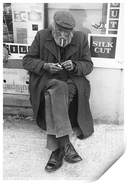 Local Tramp/Homeless Man Print by Ernest Sampson