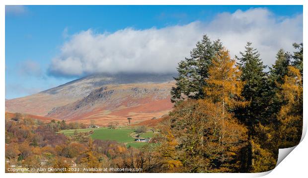 Scafell and Eskdale autumn Print by Alan Dunnett