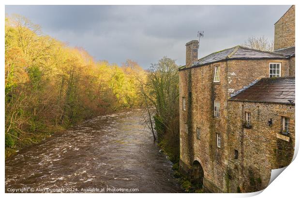 River Ure and Tearooms Print by Alan Dunnett