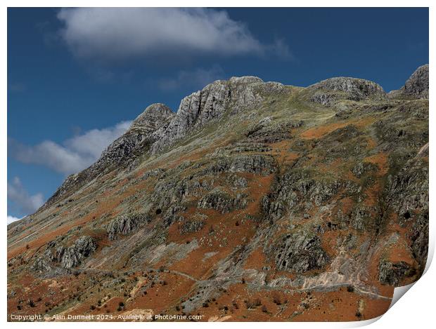 Langdale Pikes Print by Alan Dunnett