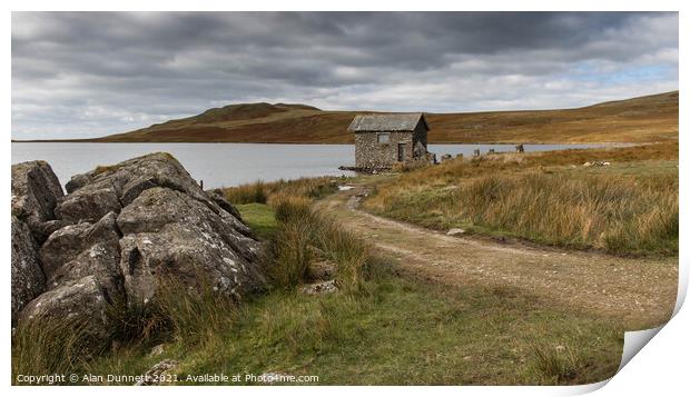 Devoke Water Boathouse Print by Alan Dunnett