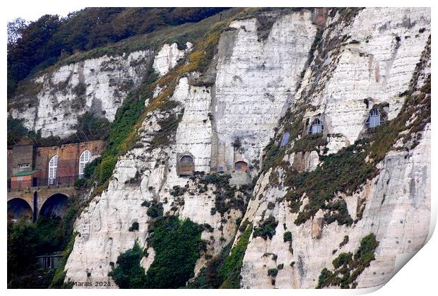 Cliffs of Dover close-up Britian Print by Pieter Marais