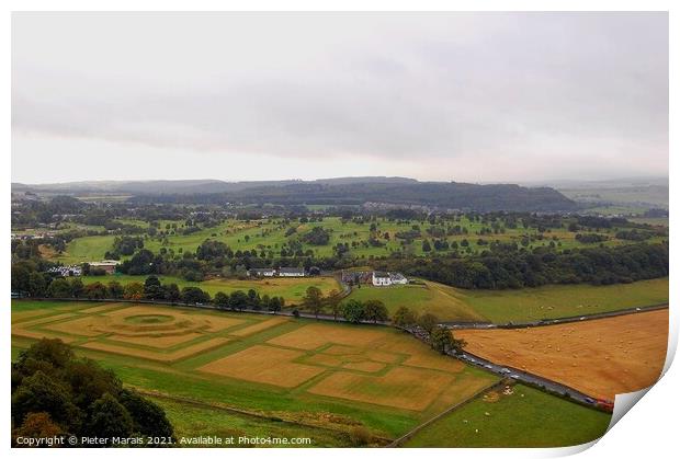 Landscape from Stirling Castle Scotland Print by Pieter Marais