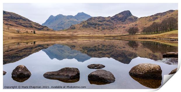 Blea Tarn and Langdale Pikes, Cumbria Print by Photimageon UK