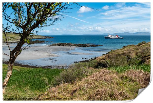 CalMac ferry and Queen's Bay, Colonsay Print by Photimageon UK