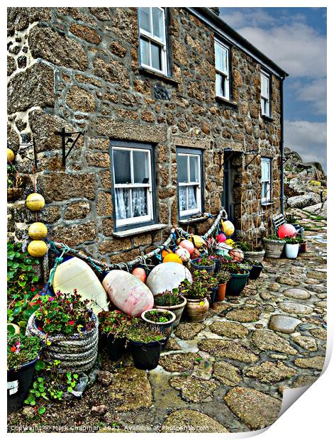 Cornish seaside Cottage, Penberth Cove Print by Photimageon UK