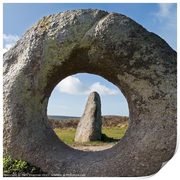 Men an Tol standing stones, Cornwall, England Print by Photimageon UK