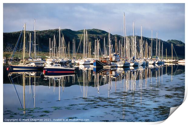Reflections of moored sailing boats and yachts, Ar Print by Photimageon UK