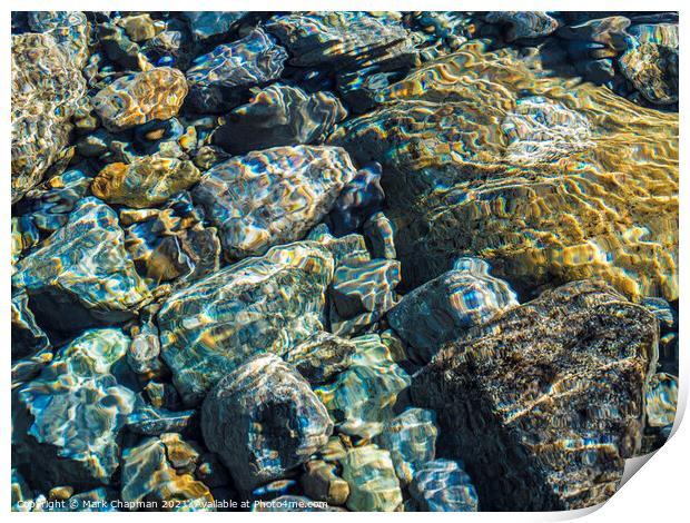 Water ripples and colourful pebbles, Isle of Skye  Print by Photimageon UK