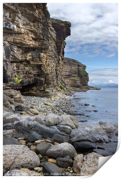 Sea cliffs near Elgol, Isle of Skye, Scotland, UK Print by Photimageon UK