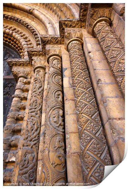 Ornate carved stone pillars, Lincoln Cathedral Print by Photimageon UK