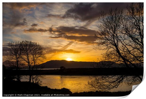 Orange sunset, Broadford Bay, Skye Print by Photimageon UK