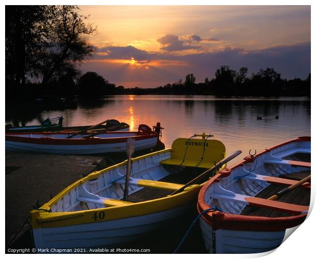 Sunset over Thorpeness Meare, Suffolk Print by Photimageon UK