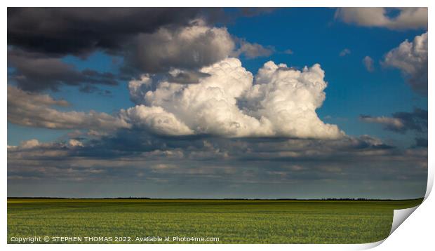 Big Clouds Over Southern Manitoba Print by STEPHEN THOMAS