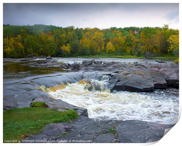 Whitemouth Falls - Violent Waters Print by STEPHEN THOMAS