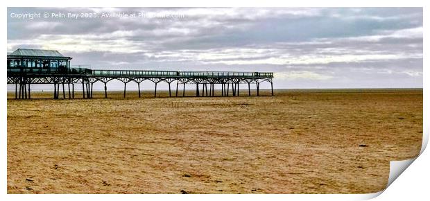 Lytham st Anne's seaside pier on a February afternoon  Print by Pelin Bay