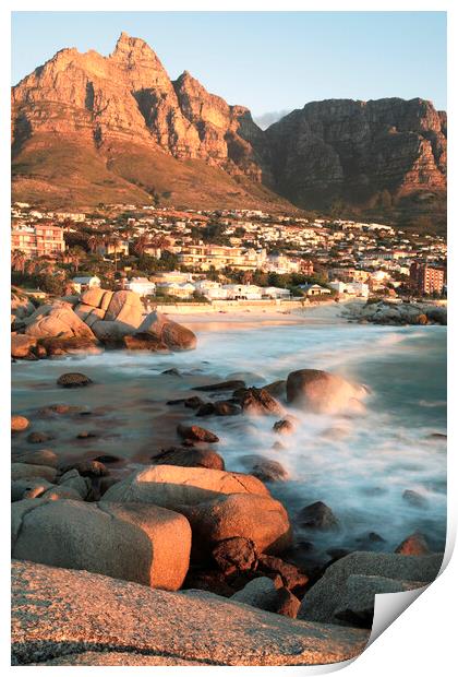 Camps Bay at Sunset, South Africa Print by Neil Overy