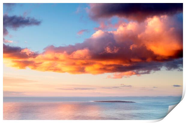 Robben Island Sunset, South Africa Print by Neil Overy