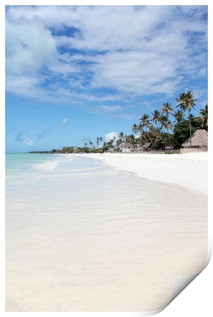 Beach paradise in Zanzibar Print by Neil Overy