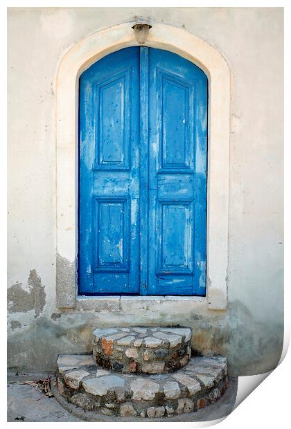 Old Blue Greek Door, Kastellorizo Print by Neil Overy