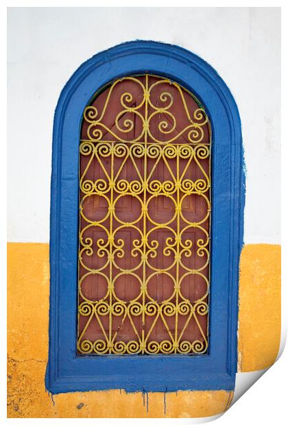 Colorful old wooden window shutter, Kastellorizo, Greece Print by Neil Overy