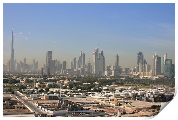 Dubai Skyline Print by David Gardener