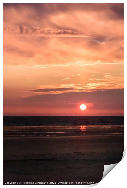 Sunset from Walney Print by Michaela Strickland