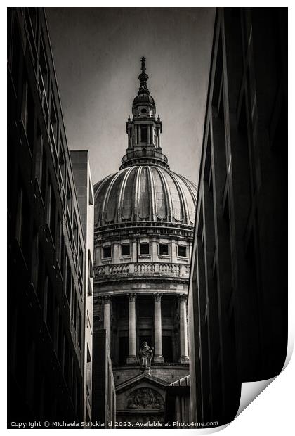 St Paul's cathedral, London, UK, Black and White   Print by Michaela Strickland