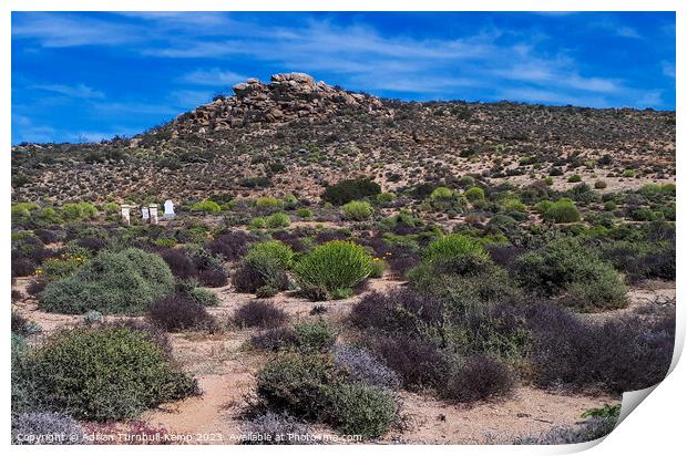 Desolate cementary below a small hill Print by Adrian Turnbull-Kemp