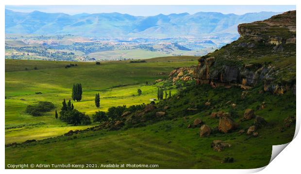 Pastoral scene near Fouriesburg, Free State, South Africa Print by Adrian Turnbull-Kemp