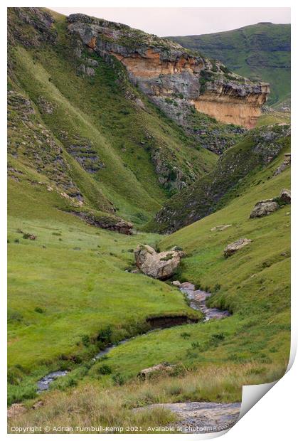 Mountain ravine, Golden Gate Highlands National Park, Free State Print by Adrian Turnbull-Kemp