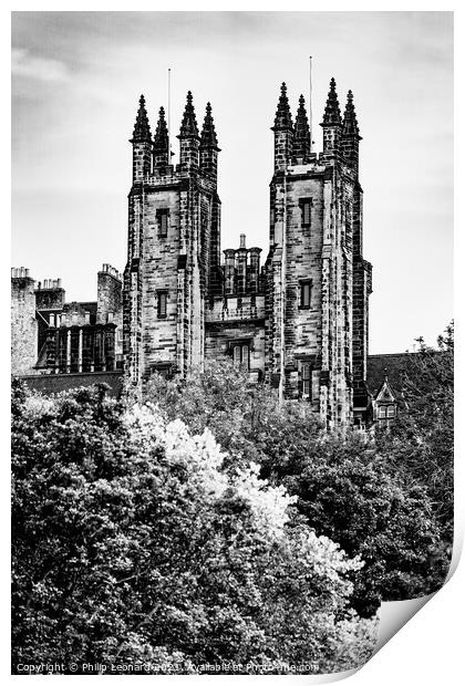 New College University of Edinburgh Scotland. Print by Philip Leonard