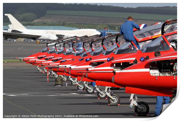 Red Arrows Arrive Print by Alister Firth Photography