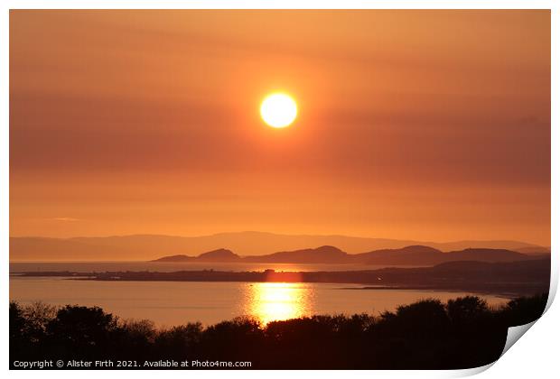 West Coast Sunset Print by Alister Firth Photography