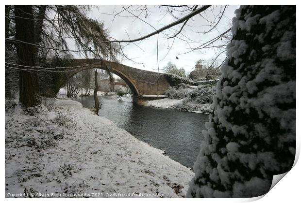 Brig O Doon  in winter Print by Alister Firth Photography