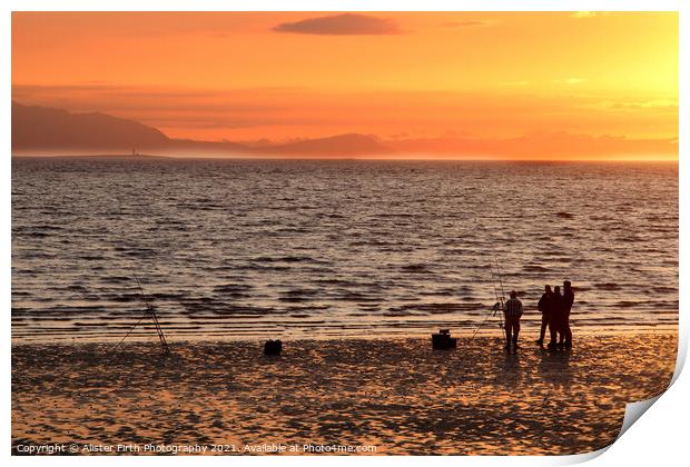 Golden hour sea fishing  Print by Alister Firth Photography